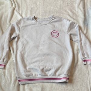 art class White Kids Sweatshirt with Pink Trim